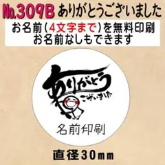 サンキューシール　№309B ありがとうございました