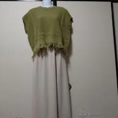 裾フリンジサマ―ニット
