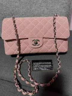シャネルCHANELヴィンテージ ギンガムチェック マトラッセ美品