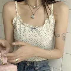 花柄フリルキャミソール