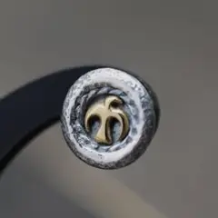 Silver925 金イーグル たたきメタル ピアス　インディアンジュエリー