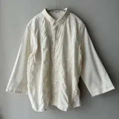 CO’s コズ　フロントレース刺繍ブラウス フリー 日本製