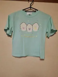 つぶらな瞳のなまがき フリル袖 Tシャツ 120cm ミントグリーン