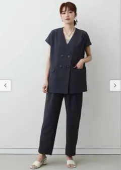 【希少】近年モデル　MEDE 19F ノーカラージレ　受注生産　ネイビー　L