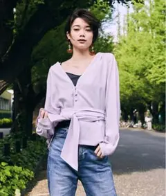 UNITED TOKYO 2WAYリボンブラウス パープル