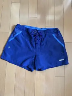 GESTS ブルー 短パン陸上マラソン　エアロビフィットネス　ショートパンツ