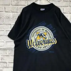 USA製90sヴィンテージTシャツ！シングルステッチ　ブラック半袖古着XL728