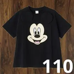 futafuta×Disney ミッキー 半袖Tシャツ 110cmブラック黒