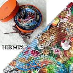 希少⭐美品 HERMES エルメス プリーツスカーフ カレ90 コロンブス