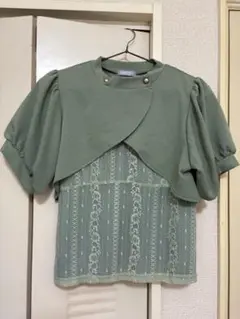 値下げ中axesfemme POETIQUE カットボレロ付ノースリプルオーバー