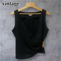【vintage】ambiente カシュクールノースリーブトップス