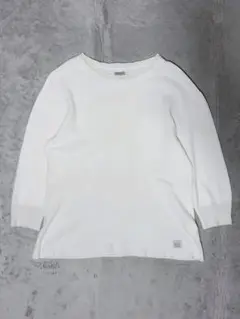 DELUXE デラックス クルーネック サーマル 7分袖 Tシャツ ホワイト