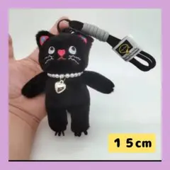 黒猫　キャラクター ストラップ 着せ替え　プレゼント15cm