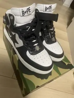BAPE STA ハイカットスニーカー ブラック/ホワイト