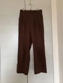 ブラウン リネンスラックス
