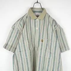 G422*DUNLOPダンロップ☆ビッグシルエット☆半袖☆総柄☆シャツ☆グレーL