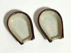 れんげ置き 箸置き 陶器製 2個セット 昭和レトロ