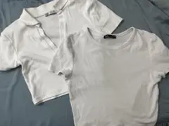 Zara S セット　シャツ　ポロシャツ　Tシャツ　セット　クロップ　ショート