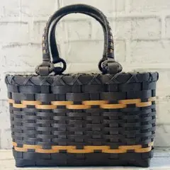 ハンドメイド エコクラフト クラフトバンド かごバッグ こげ茶