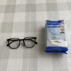 伊達メガネ変色UVカット 運転 （レンズブラウン） クレンジングシート【新品】