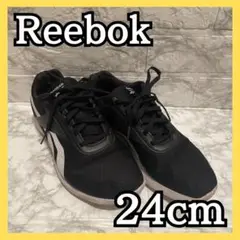 Reebok リーボック スニーカー 24cm ランニングシューズ ブラック 黒