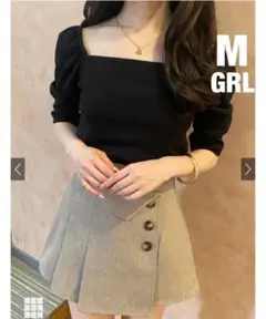 GRL スクエアネック　トップス　カットソー