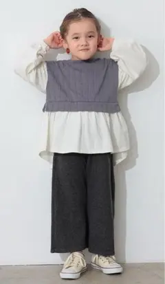 新作☆ オーシャンアンドグラウンド　ジャガードベストレイヤードフレアTシャツ