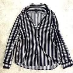H&M スリムフィット ストライプシャツ XL