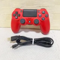 PS4 コントローラー デュアルショック4 マグマレッド USB付 動作OK
