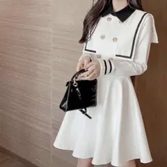 匿名配送❤︎ミニ ワンピース 白 セーラーカラー ワンピース