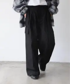 【新品タグ付き】Nilway ワイドストレート カーゴパンツ ブラック コットン