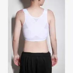 ホワイト M ナベシャツ 胸つぶし トラシャツ ハーフタンクトップタイプ