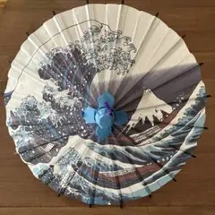 ミニ番傘　神奈川県沖浪裏　富士山　葛飾北斎　お土産　和紙　愛逢傘
