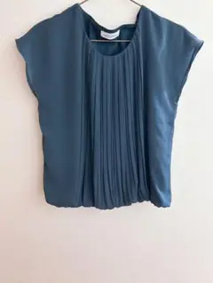 UNITED ARROWS 半袖 フレンチスリーブ ブラウス ネイビー