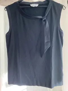 マックスマーラ MAXMARA カットソー 黒 タイ付き リボン