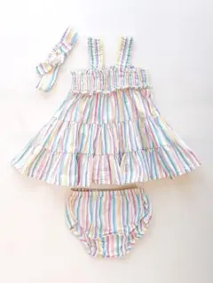 baby GAP ギャップベビー　ストライプワンピース3点セット3-6ヶ月