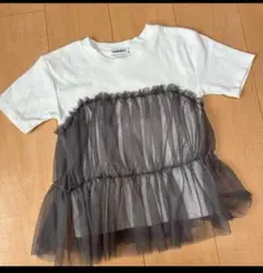 しまむら　チュール付きTシャツ
