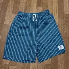 シーイン　ハーフパンツ　11Y ストライプ　グリーン