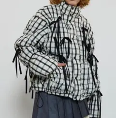 MAISON SPECIAL　2WAYチェックリボンパッファージャケット