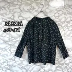 971 コキア KOKIA 七分袖トップス サイズ40 春夏 リボン 薄手