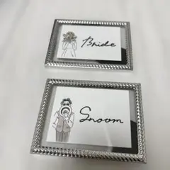 新郎新婦イラスト入りウェルカムボード
