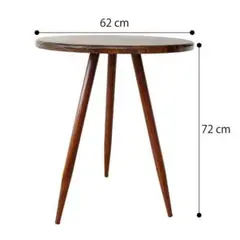 モダン 直径60cm 赤いクルミの北欧風丸テーブル 高さ72cm
