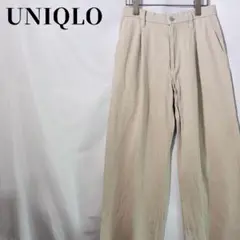UNIQLO ユニクロ ワイドストレートパンツ ベージュ Sサイズ カジュアル