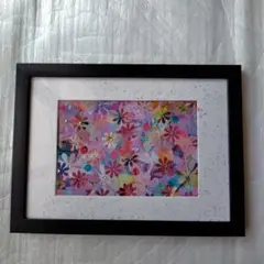 カラフル花柄切り絵アート