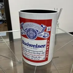 Budweiser ごみ箱 円筒形 赤/白　バドワイザー
