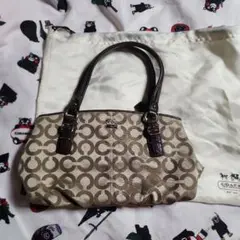 COACH コーチ ハンドバッグ トートバッグ オプアート レザー キャンバス