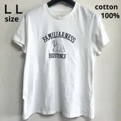 未使用タグ付き ＬＬ ＸＬ 綿１００%半袖Tシャツ コッカースパニエル ホワイト