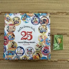 東京ディズニーリゾート　25周年　クッキー缶　ピンバッジ