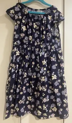 【美品】anyFAM オンワード樫山 ワンピース 140cm キッズ ネイビー