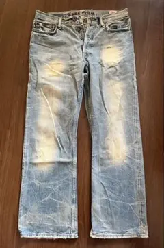 Ezra Fitch ダメージ加工 ライトブルーデニム 32/32
